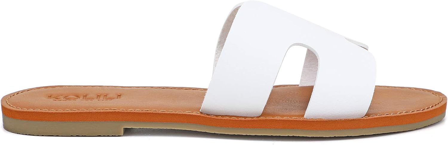 | KOLILI Womens Flat Slide Sandals, Summer Fashion Sandals, Comfy Style | Warm-weather Favorite | Flats
