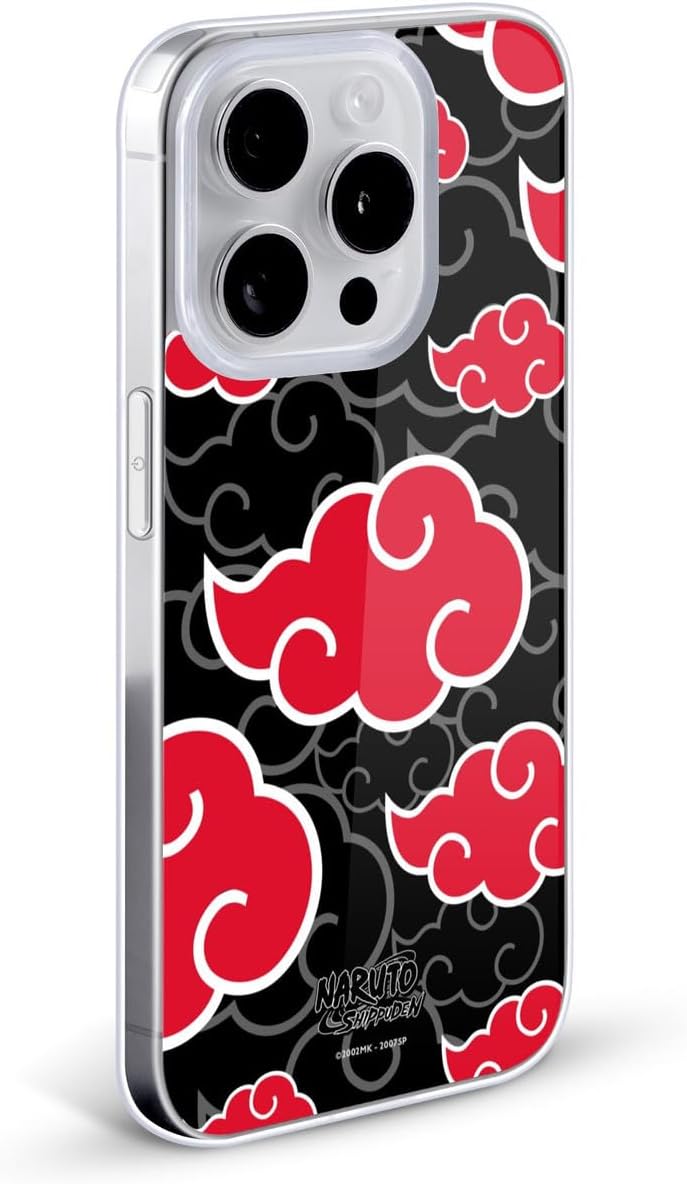 Head Case Designs Officially Licensed Naruto Shippuden Akatsuki Iconic Gel Case [Military Grade Protection] Compatible with Apple iPhone 15 Pro and Compatible with MagSafe