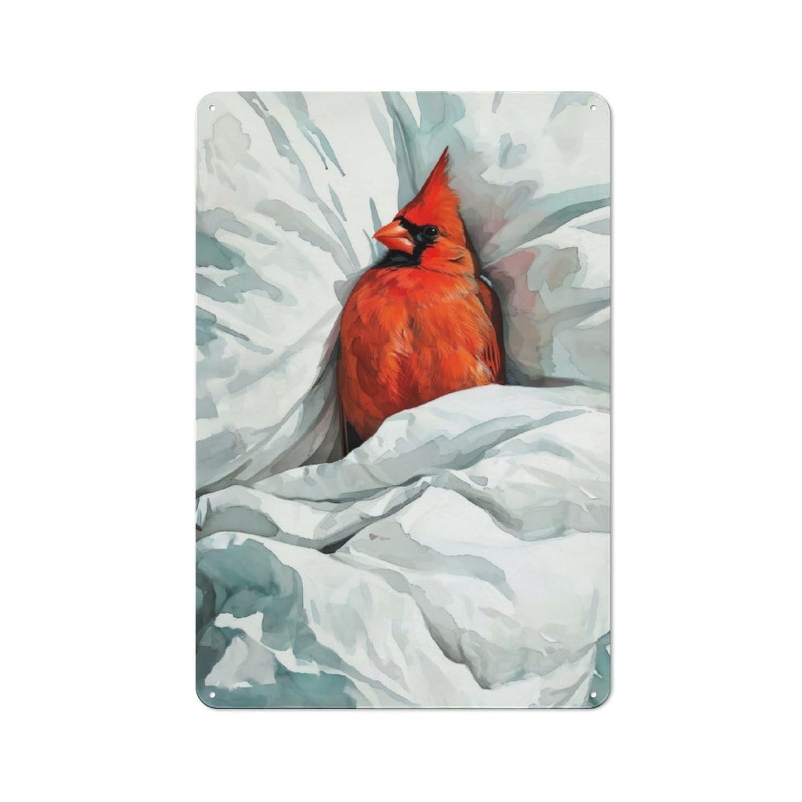 Junmoney Cardinal In Bed Metal Wall Sign 30X20cm Featuring For Home Bar Wall, For Themed Interiors In Home Bars And Entertaining Spaces