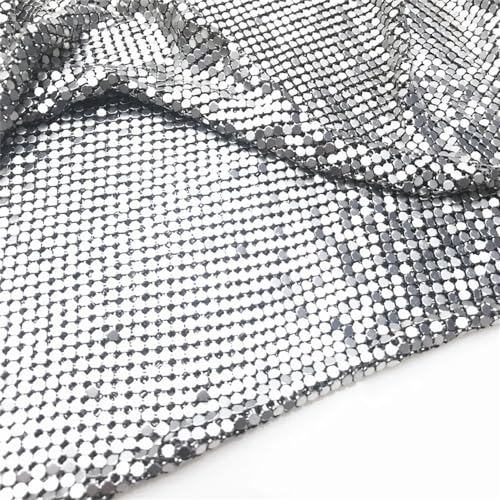 Tissu de maille paillettes en métal d'aluminium de créateur pour robes de soirée et défilés