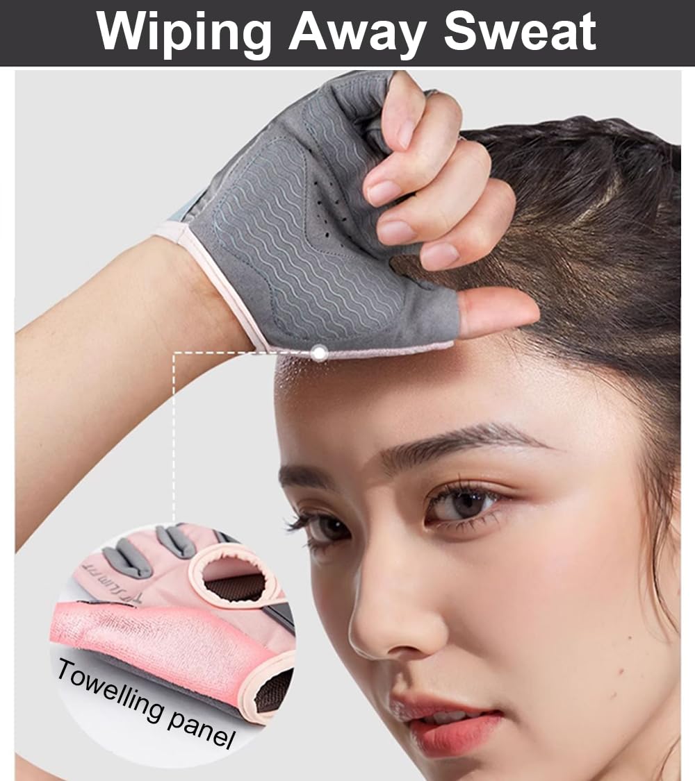 SUJAYU Guantes Gimnasio Guantes de Entrenamiento para Mujer Antideslizantes Transpirables Gimnasio Esenciales para Levantamiento de Pesas, Entrenamiento en Biciclet