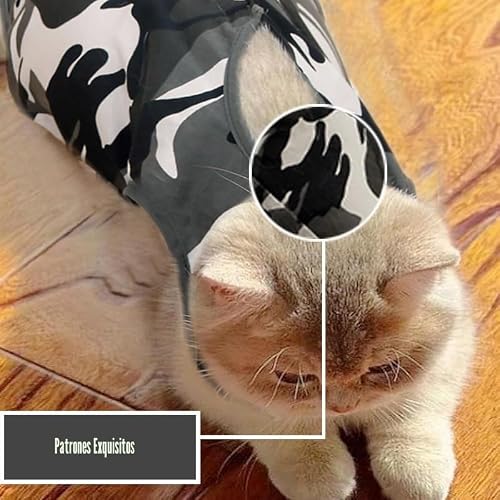Miniatura 6 de Voarge Traje De Recuperación Para Gatos, Mono Post-Cirugía Para Gatos, Antiparche, Evita Lamerse Después De La Cirugía, Para Usar Durante El Destete Y El Calentamiento, Traje De Recuperación Para