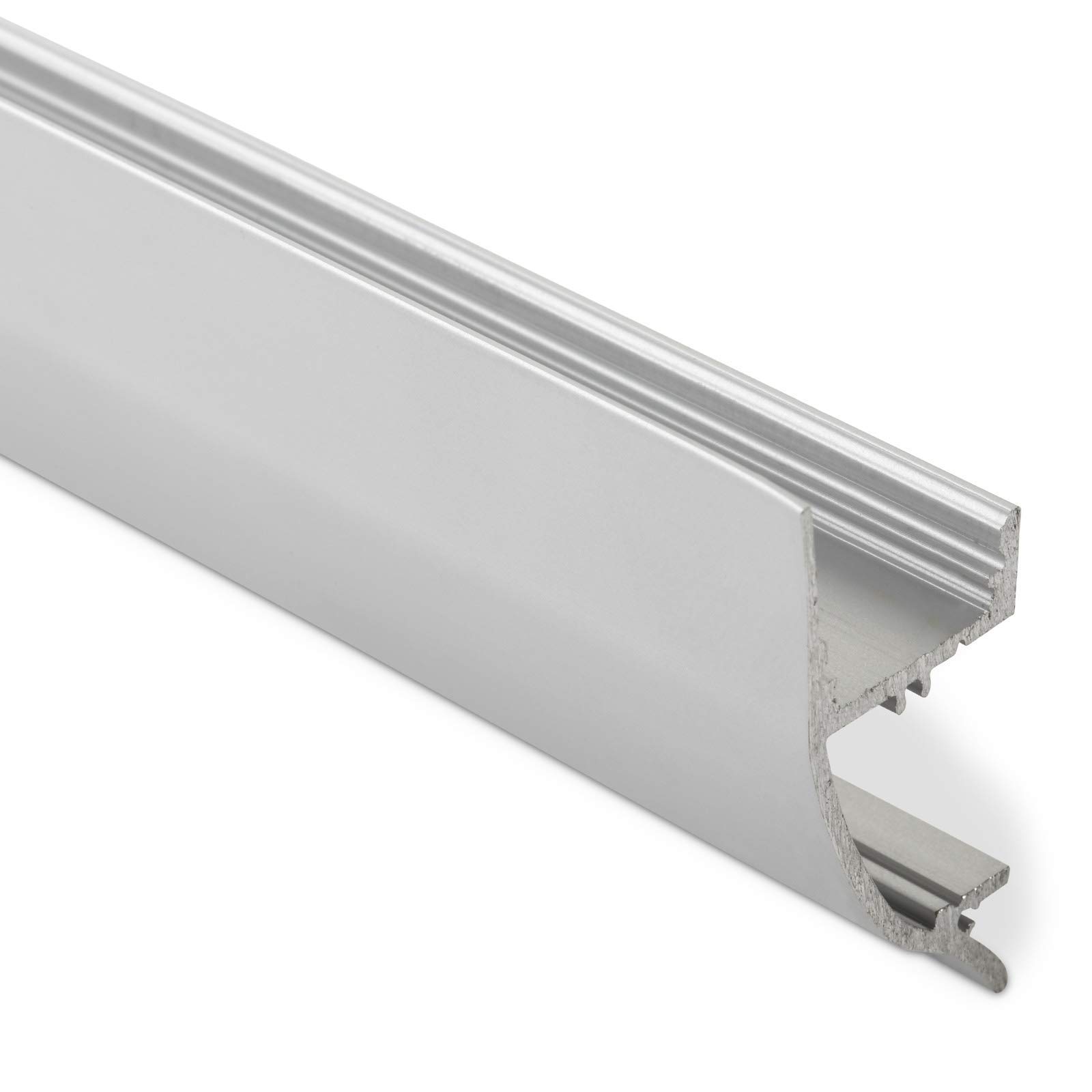 3 x LED Profil-43 Aluminium eloxiert 2000 x 17 x 41 mm mit opaler Abdeckung für LED Streifen bis 12 mm Breite indirekte Beleuchtung Wandprofil Aluprofil Profilleiste Aufbauprofil von SO-TECH®
