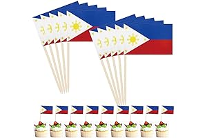 Philippines Toothpick Flag: Double-Sided Novelty Food Label Sticks for Patriotism