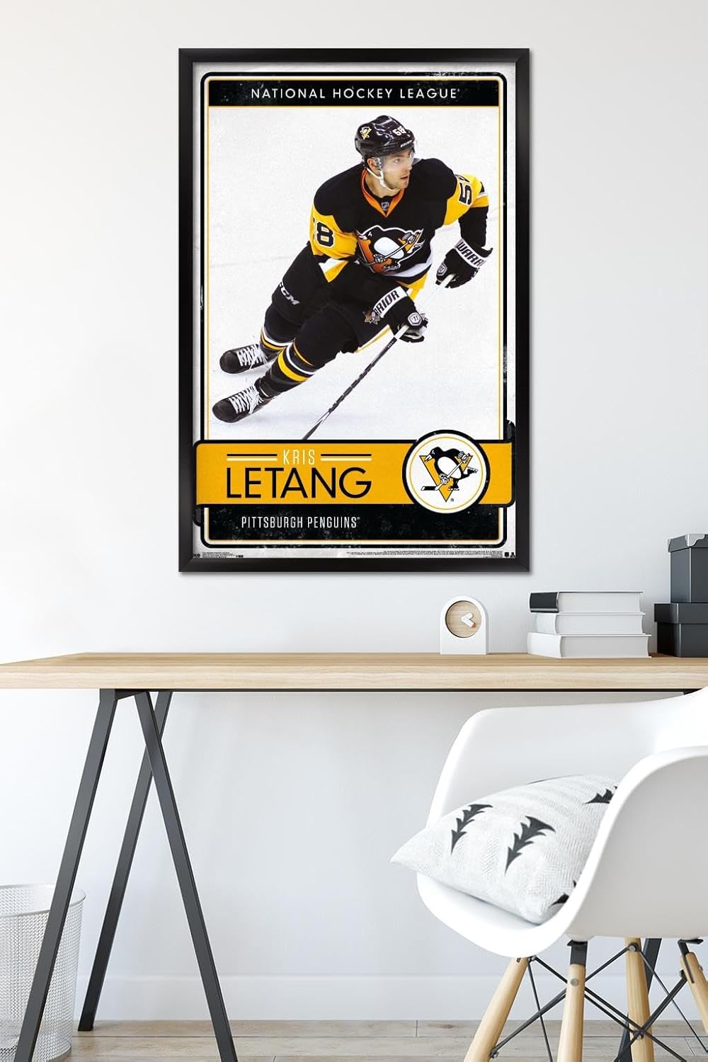 Trends International NHL Pittsburgh Penguins - Kris Letang 16 Wall Poster, 22.375" x 34", Black Framed Version