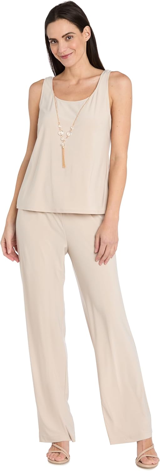 Elegant 3PC Pantsuit W/Sequin Lace Sheer Jacket & Tank