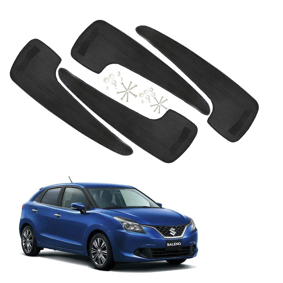 Kandid Cars Rear Fornt Mud Gard/Mud Flap for Maruti Suzuki Baleno (Set