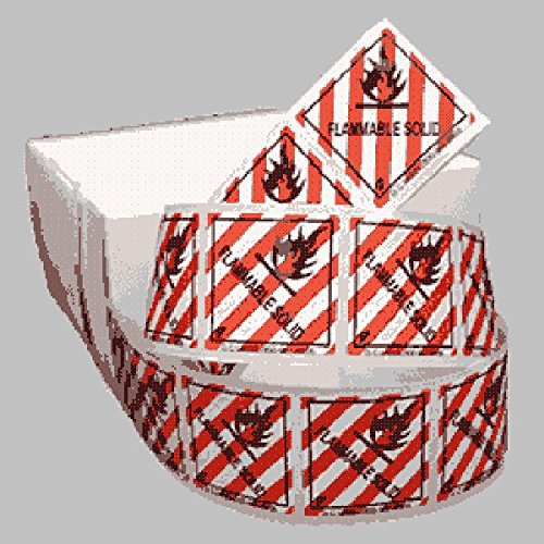 GC Labels-L308-MiniFlag, Flammable Solid Class 4.1 Mini Flag Marking ...