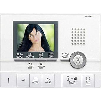 Aiphone Corporation GT-2C Hands-Free Video Tenant Master Station for GT Series, Multi-Tenant Intercom, ABS Plastic Construction, 5-1/2" x 7-1/2" x 1-1/4", White
