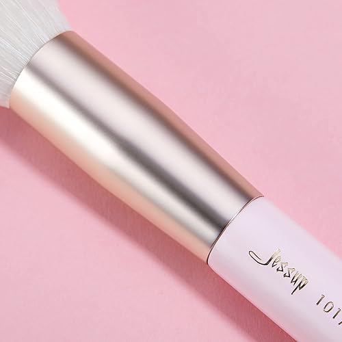 Miniatura 8 de Jessup Juego de brochas de maquillaje profesional, 25 piezas de base de polvo natural rosa de alta calidad, sombra de ojos, corrector de mezcla,