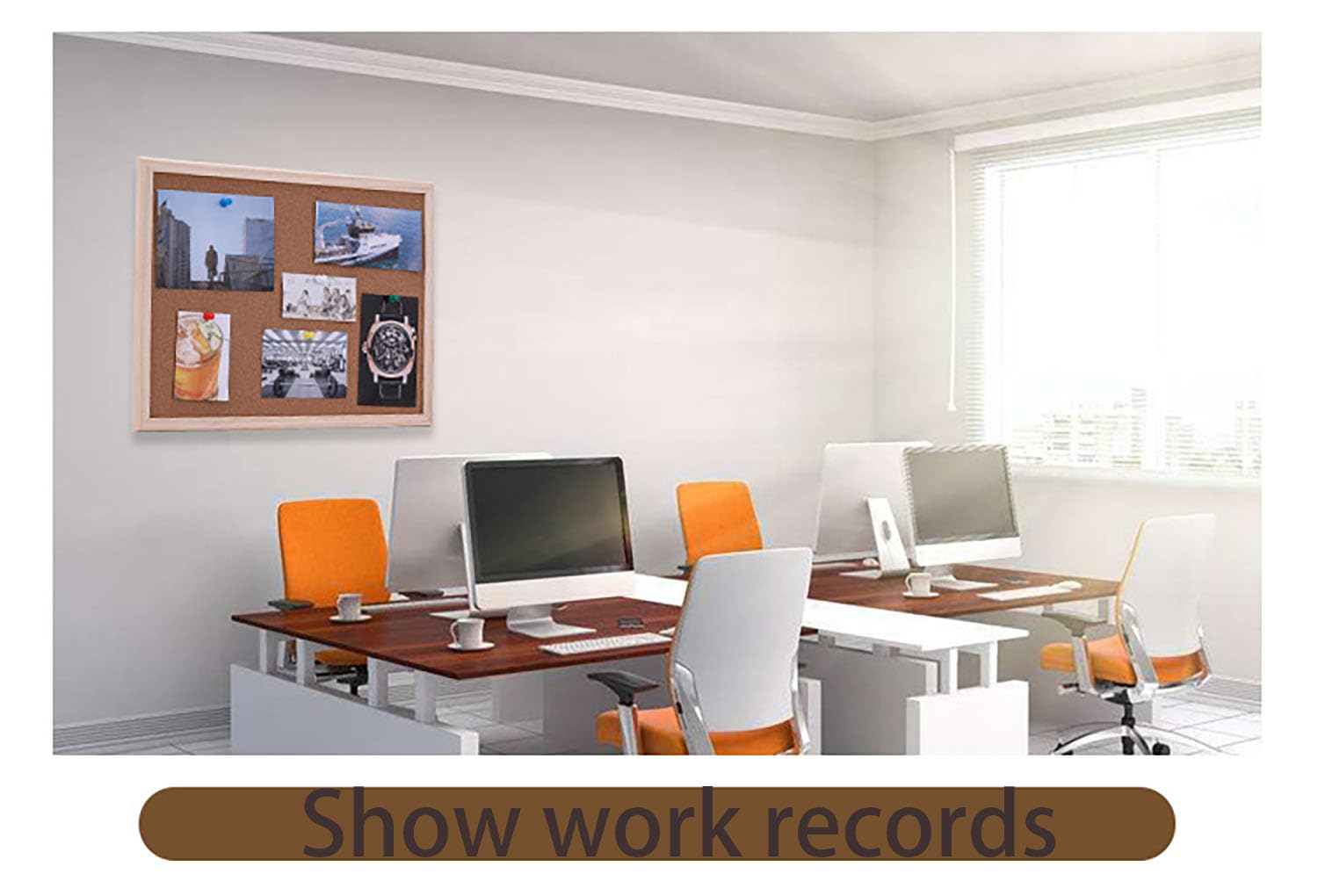 Cadre Mdf Chêne Tableau Liège 120x90 Cm Avec Cadre Chêne - Tableau D' Affichage écologique Tableau Liège écologique