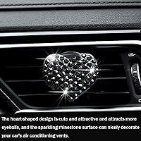 Vista 2 de Clips brillantes para ventilación de auto, 2 piezas, dije con forma de corazón brillante para salida de aire acondicionado, accesorios de cristal