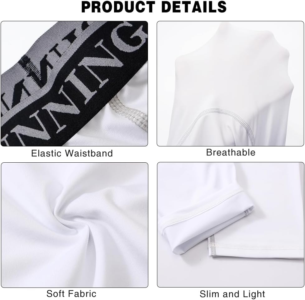 MEETYOO Men's 3/4 Compression Pants Legging Tips Cool Dry Sport Workout Heat Gear Capri Base Layer - Image 3