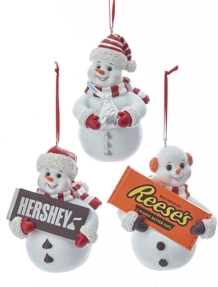 Kurt Adler 3.5" Reese'S/Hershey'S/Kisses Snwmen