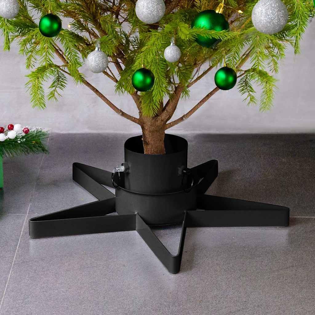 vidaXL Christbaumständer Weihnachtsbaumständer Tannenbaumständer Baumständer Weihnachtsbaumhalter Weihnachtsbaum Ständer Halter Schwarz 47x47x13,5cm