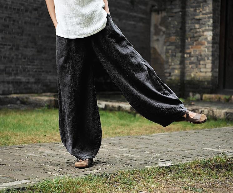 ZOCAVIA Japanese Style Lantern Pants for Women Summer Baggy Boho Floral Wide Leg Pants Elastic Hippie Trouser with Pockets4