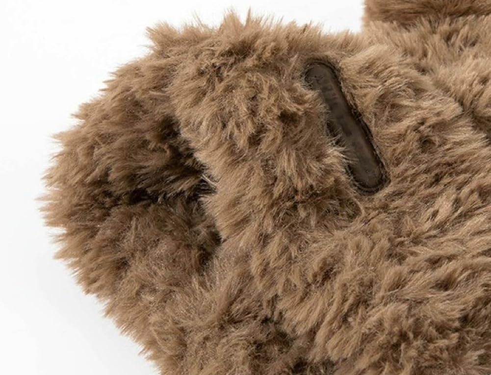 Y2K Beanie Hat for Women Cute Fuzzy Bear Ear Beanie Hat Furry Slouchy Faux Fur Winter Hat Warm Trendy Beanies Cap - Image 6