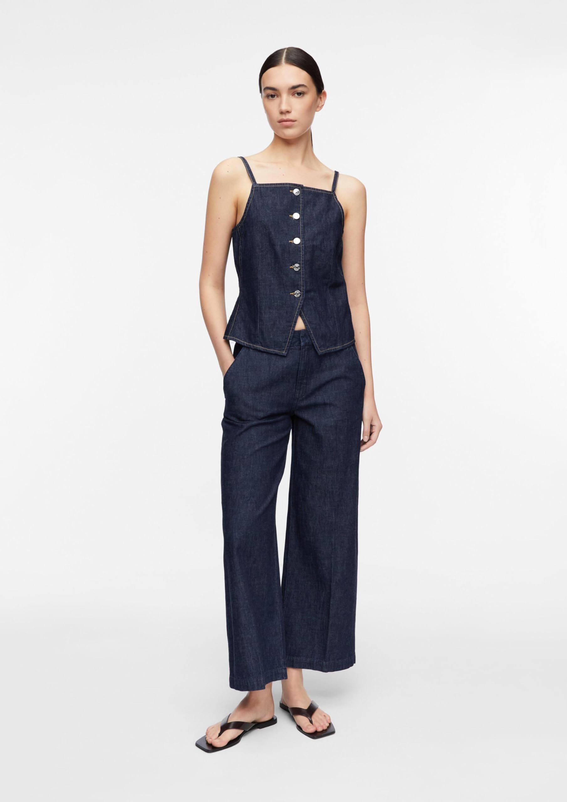 Comma Leichte Wide-Leg-Jeans in Ankle-Länge