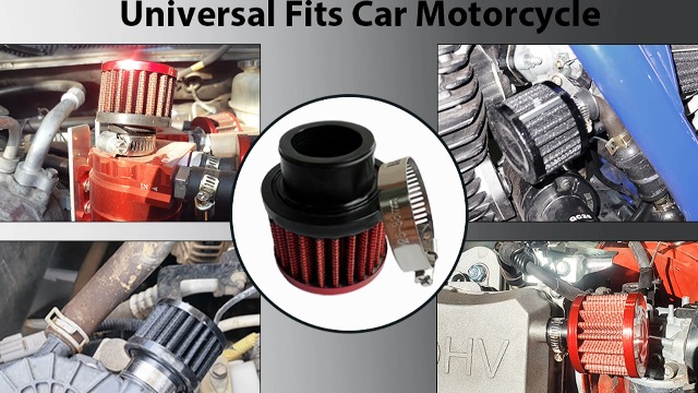 Qiilu Air Intake Filter Vent Crankcase Breather Universal Mini Air Intake Filter