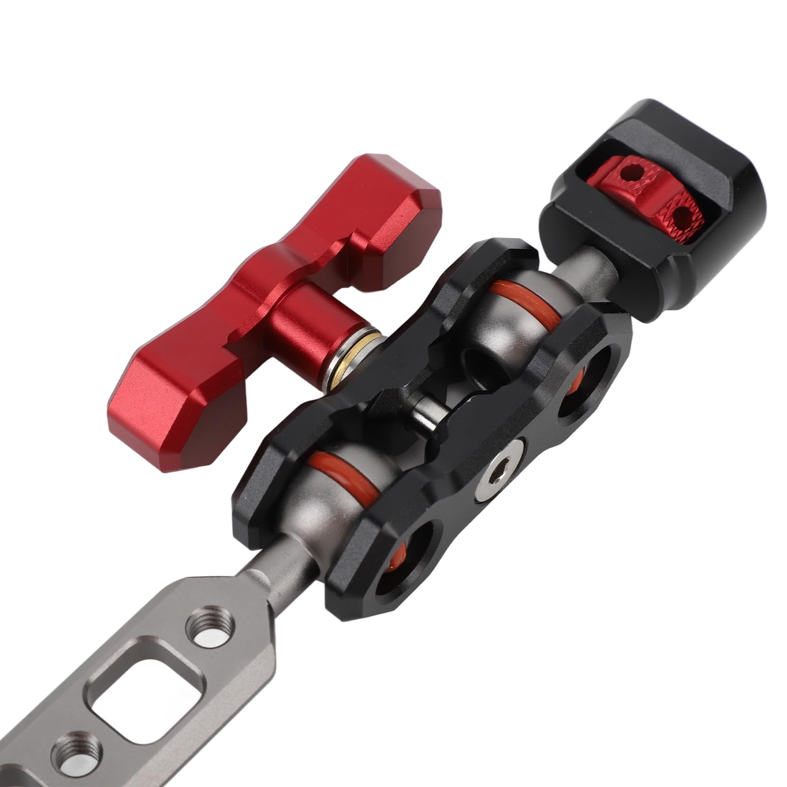 Asixxsix Brazo Mágico Articulado, Brazo Articulado con Doble Cabezal Esférico, Barra de Extensión de 12 Pulgadas, Soporte para Cámara con Tornillo de 1/4, Orificio de Rosca de 1/4 y 3/8