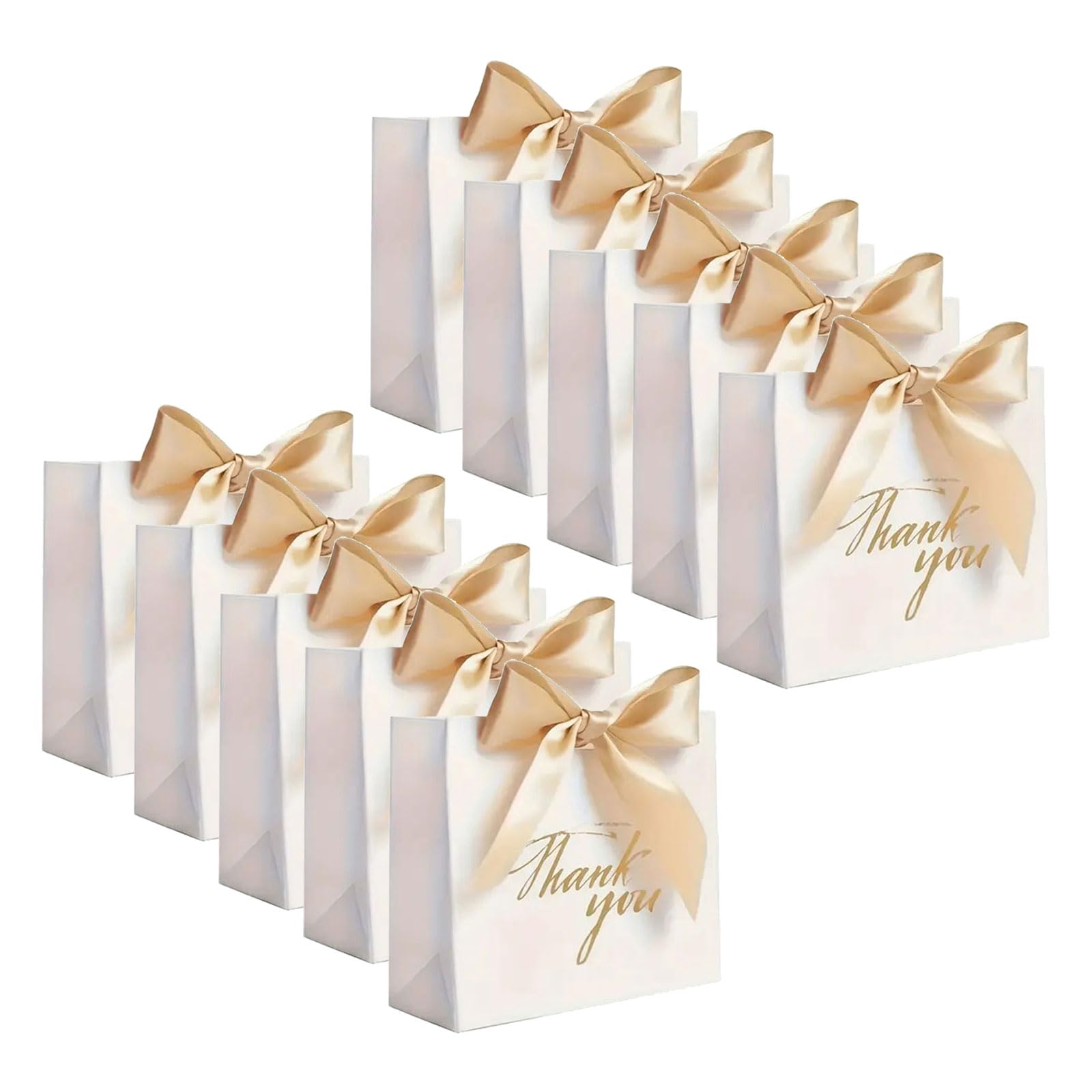Kalttoy White Gold Belt Embossed Metallic Finish Candy Container, Easy-Assembly Decorative Box For Bridal Showers & Holidays Party Favor Box