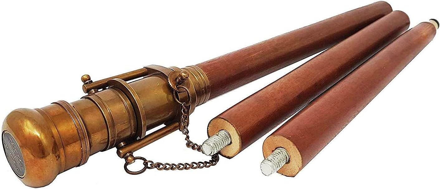 Telescope Wood Walking Stick-Cane Brass Stempunk/Walking Cane/Antique Walking Stick/Folding Telescope Cane/Nautical Gift Rustic Vintage Home Decor Gifts