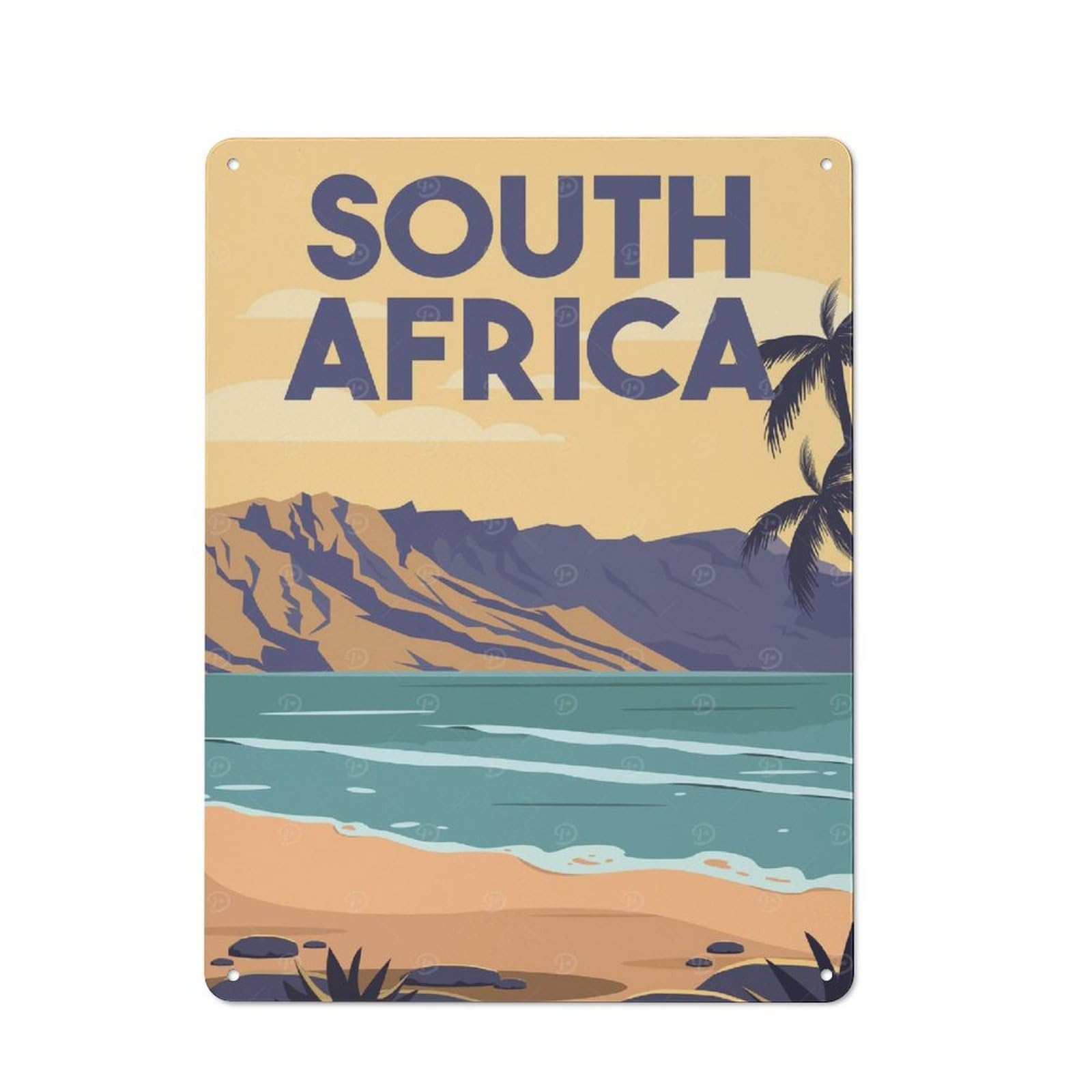 Junmoney Style-5 South Africa Travel Rustic Metal Wall Sign 40X30cm For Workshop Wall, Suited To Makers And Diy Enthusiasts