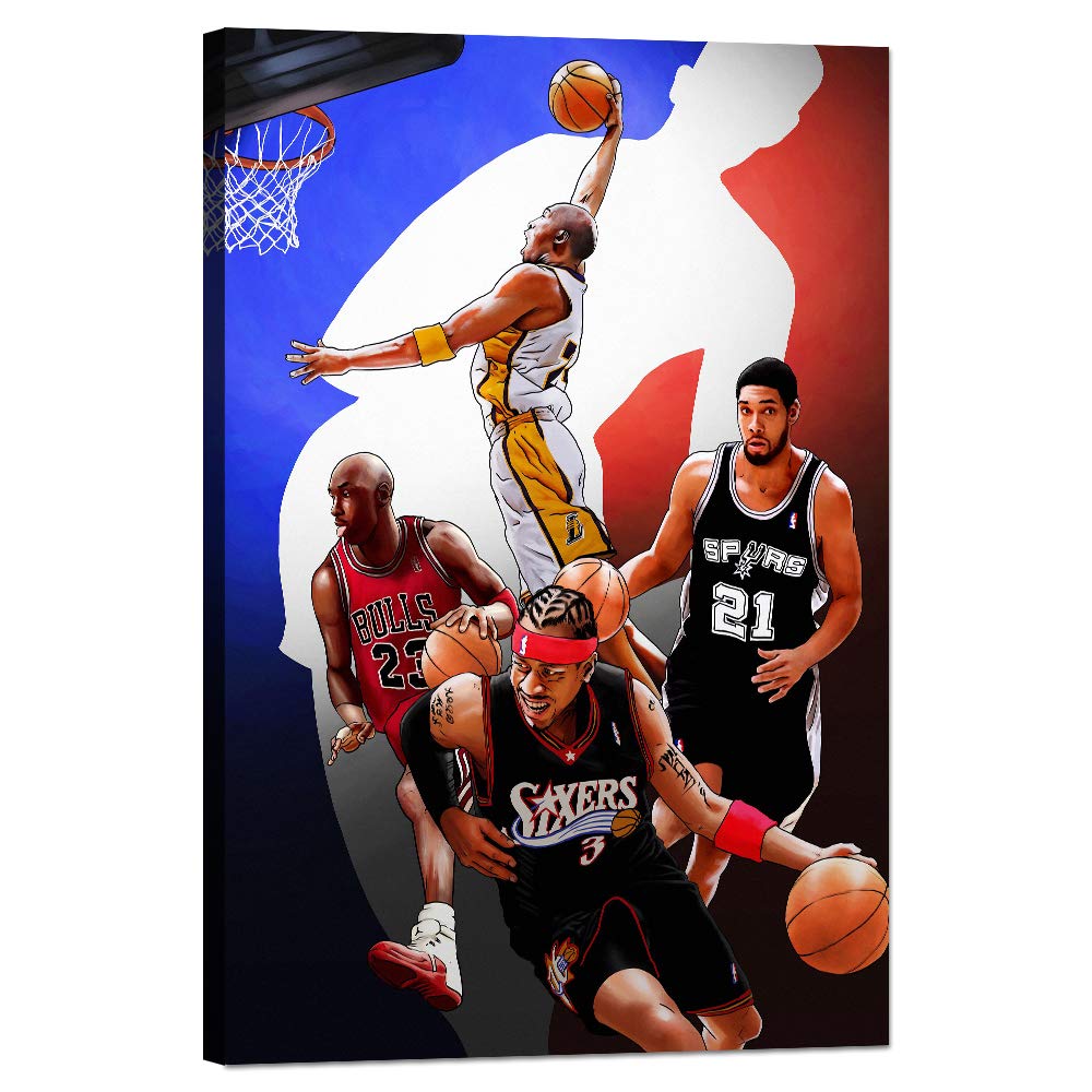 BWSPACE Canvas Painting Wall Art, NBA Legends Kobe Inspirational Wall Art Decoration Posters Prints Basketball Fans Gifts (KOBE5, Small)