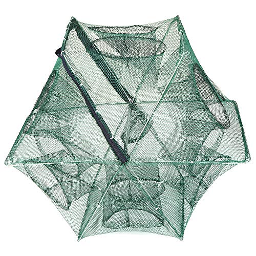 Rede de pesca, Andoer Rede de pesca dobrável Hexágono Rede de pesca com 6 furos Armadilha de gaiola