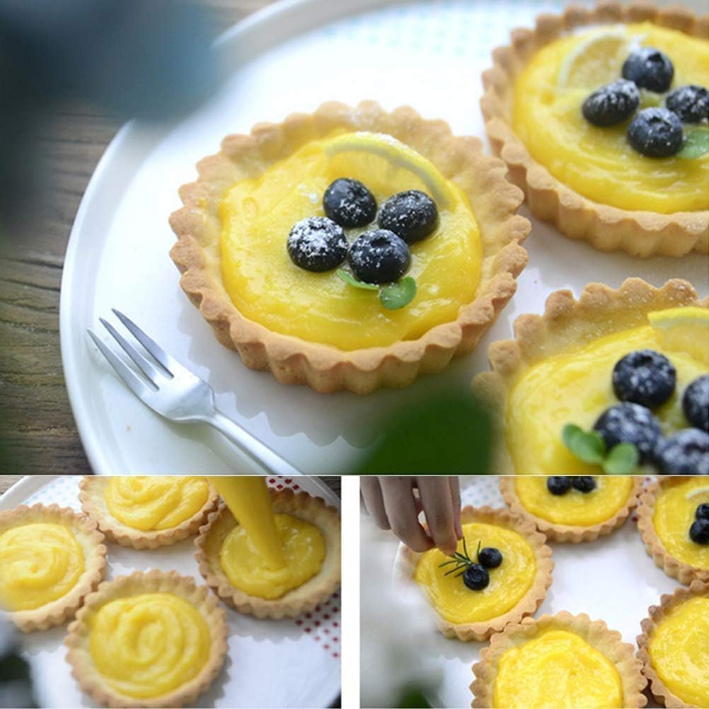 Glamifirsto-4 Inch Tart Pan Mini Tart Pans with Removable Bottom Nonstick Round Mini Quiche Pie Pan Reusable Carbon Steel Small Tartlet Mold for Pies,Tart, Mousse Cakes,Dessert Baking