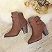 ZODOF Botines De Altos Tacón Mujer,Piel con Plataforma Ante Forrados Cordones Zapatos...