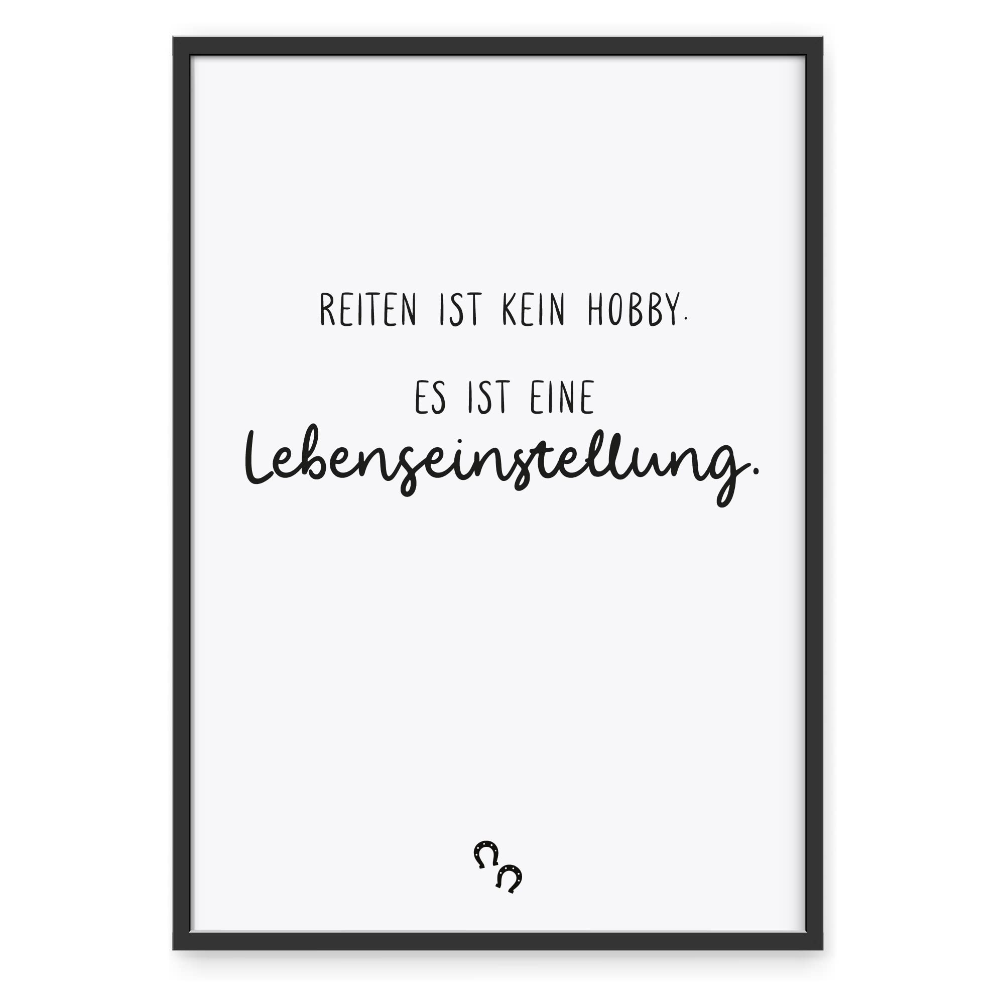 Donari® Set di poster con scritta in lingua tedesca, in bianco e nero, 21 x 30 cm, decorazione da parete, per soggiorno, Happy Family, senza cornice, decorazione