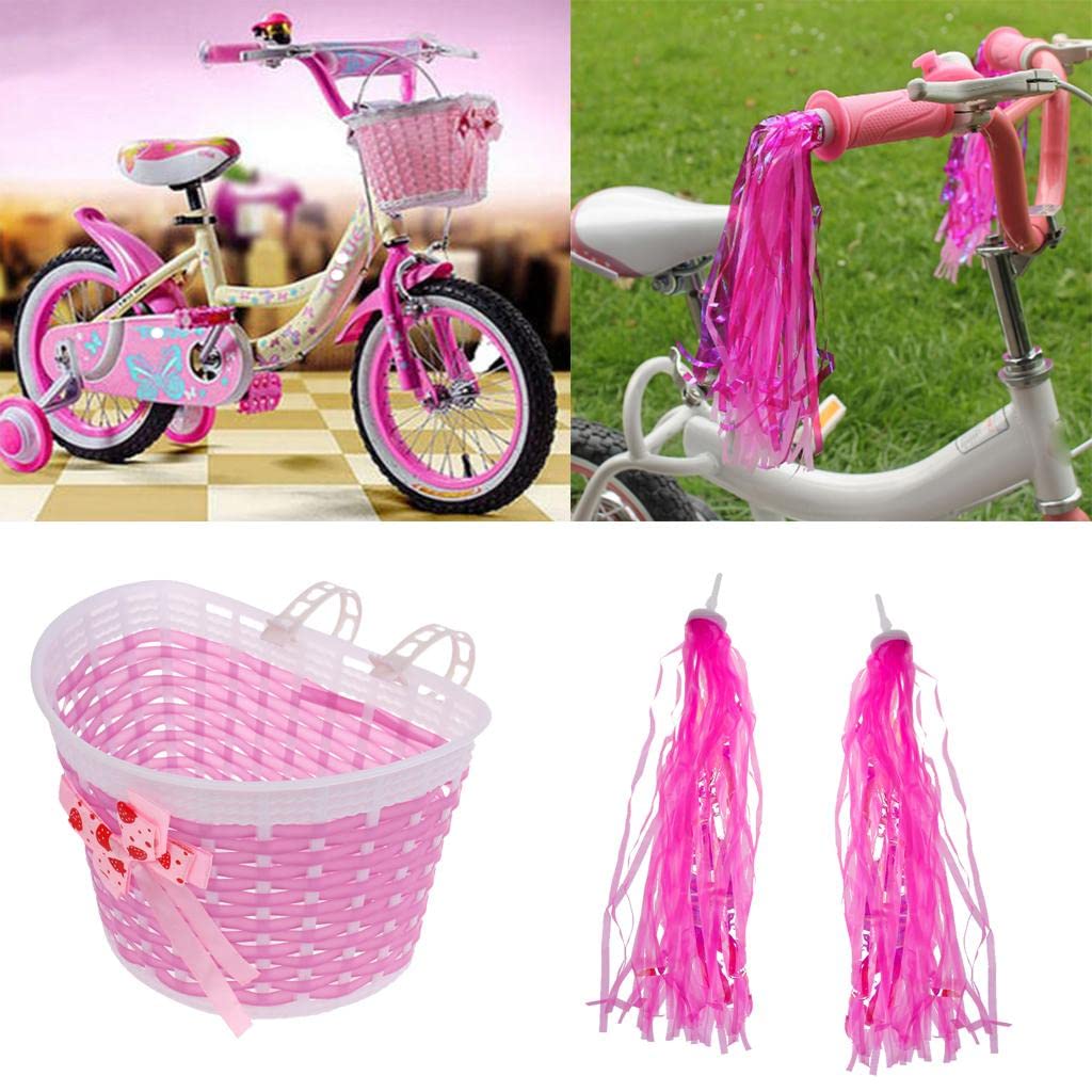 2 Pieces Kids Bike Grips Sparkle Retro Pom Pom Tassels Handlebar Streamers Pink + Kids Girls Pretty Bike Bicycle Front Basket Shopping Holder Case Easy Mount|Sporting Goods |Baskets-image-41