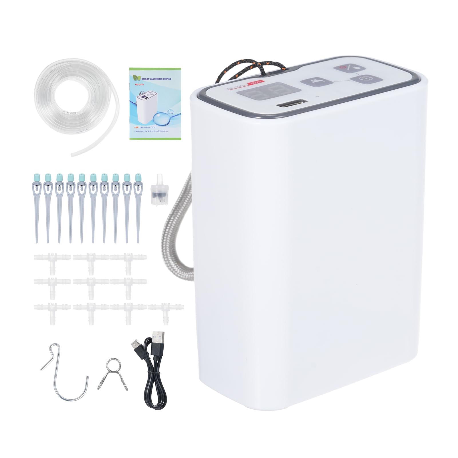 Automatic Plant Water Indoor, 10 Potted Rechargeable Plants Self Watering System Built-in Water Pump 100 Watering Timer Modes Plant Watering Devices