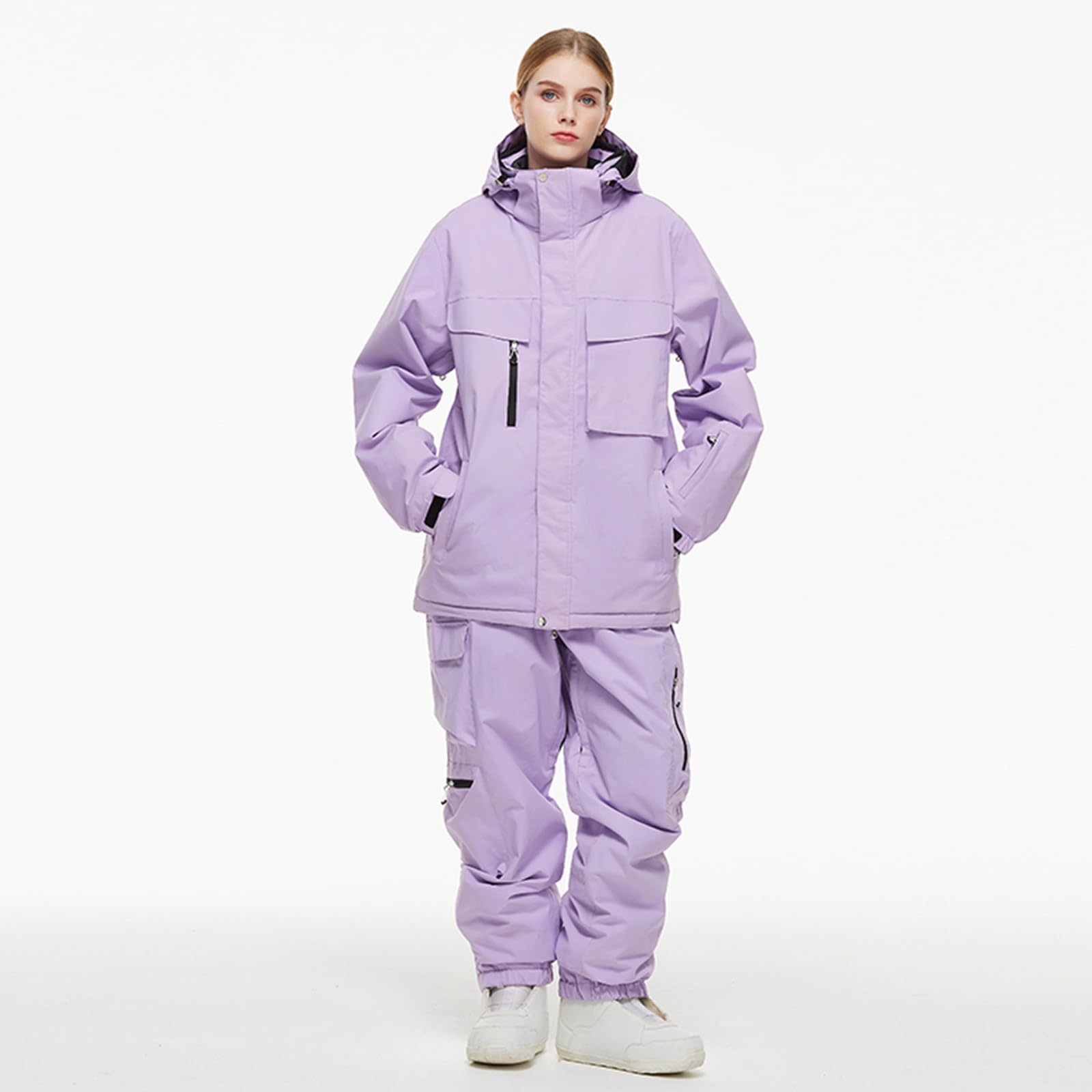 Generico Tuta da Sci da Snowboard per Uomo Uomo e Donna Giacche e Pantaloni Sci Set Tuta Neve Antivento isolata Inverno Caldo Cappotto Neve Snowboard