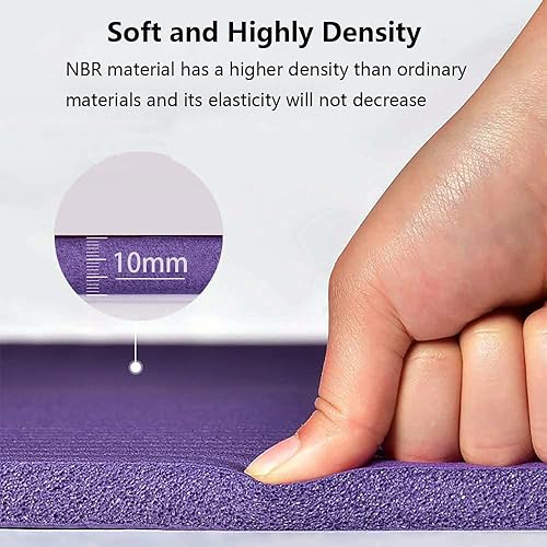 Miniatura 4 de LFS Esterilla de yoga grande 72 x 31.5 x 25 pulgadas, extra ancha y extra gruesa, antideslizante, para ejercicio y fitness, con banda y bolsa de