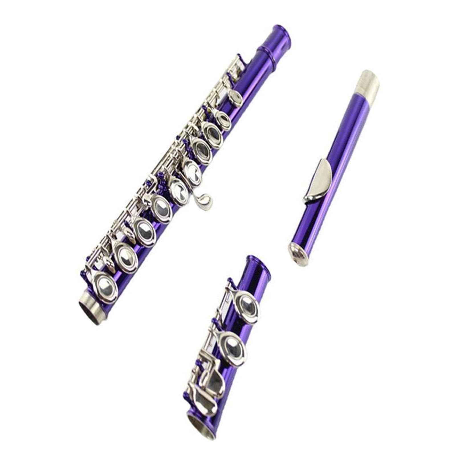 flet prosty Instrument dęty Kolorowy flet 16 otworów Zamknięty otwór Klawisz C Flet B Tail Klucz E Fioletowy niklowany klucz Flet