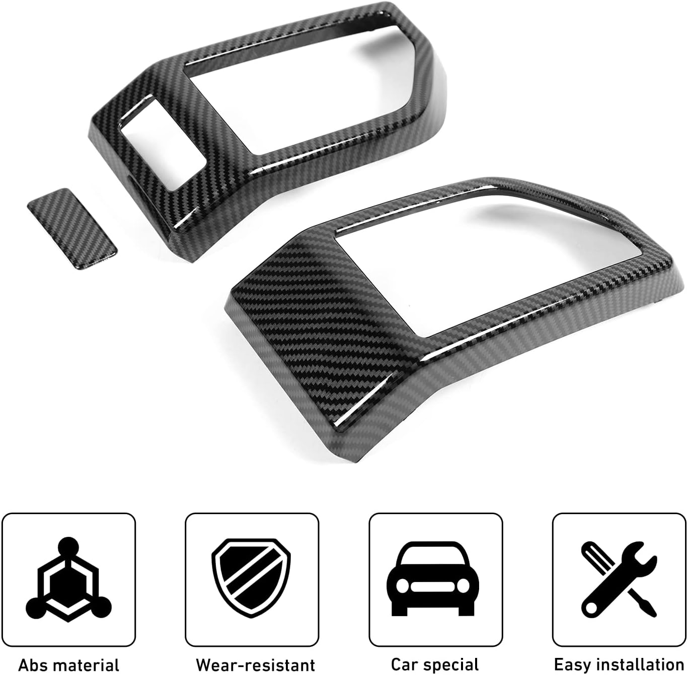 Linskip Dashboard Air Vent Covers Compatible with 2015-2020 Ford F150 & 2017-2022 F250 F350 Super Duty, for 2018-2021 Ford Expedition, Interior Accessories(Carbon Fiber Black)