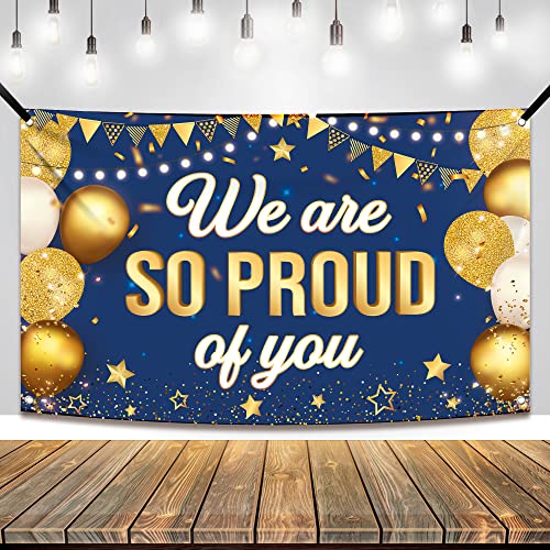 Image of KatchOn, Blue We are So Proud of You Banner - XtraLarge, 72x44 Inch | Graduation Banner Congratulations Banner for Congratulations Decorations | Grad Backdrop for Graduation Decorations 2026