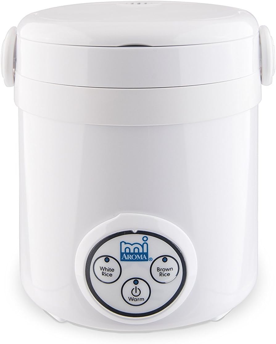 Aroma Housewares (MRC-903D) Mi 3-Cup (Cooked) (1.5-Cup UNCOOKED) Digital Cool Touch Mini Rice Cooker,White