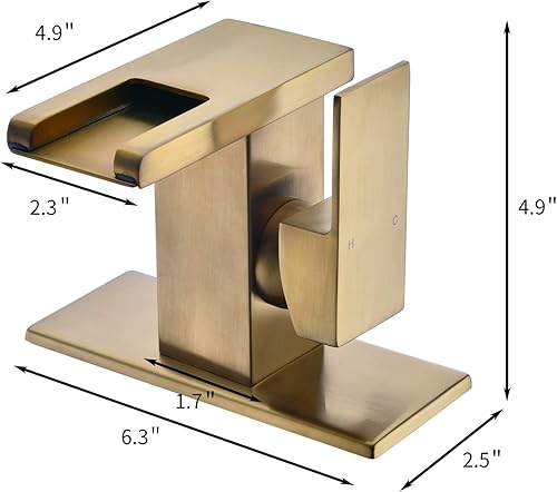 Miniatura 6 de Grifo para el fregadero del cuarto de baño con 3 colores cambiantes LED, cascada, caño