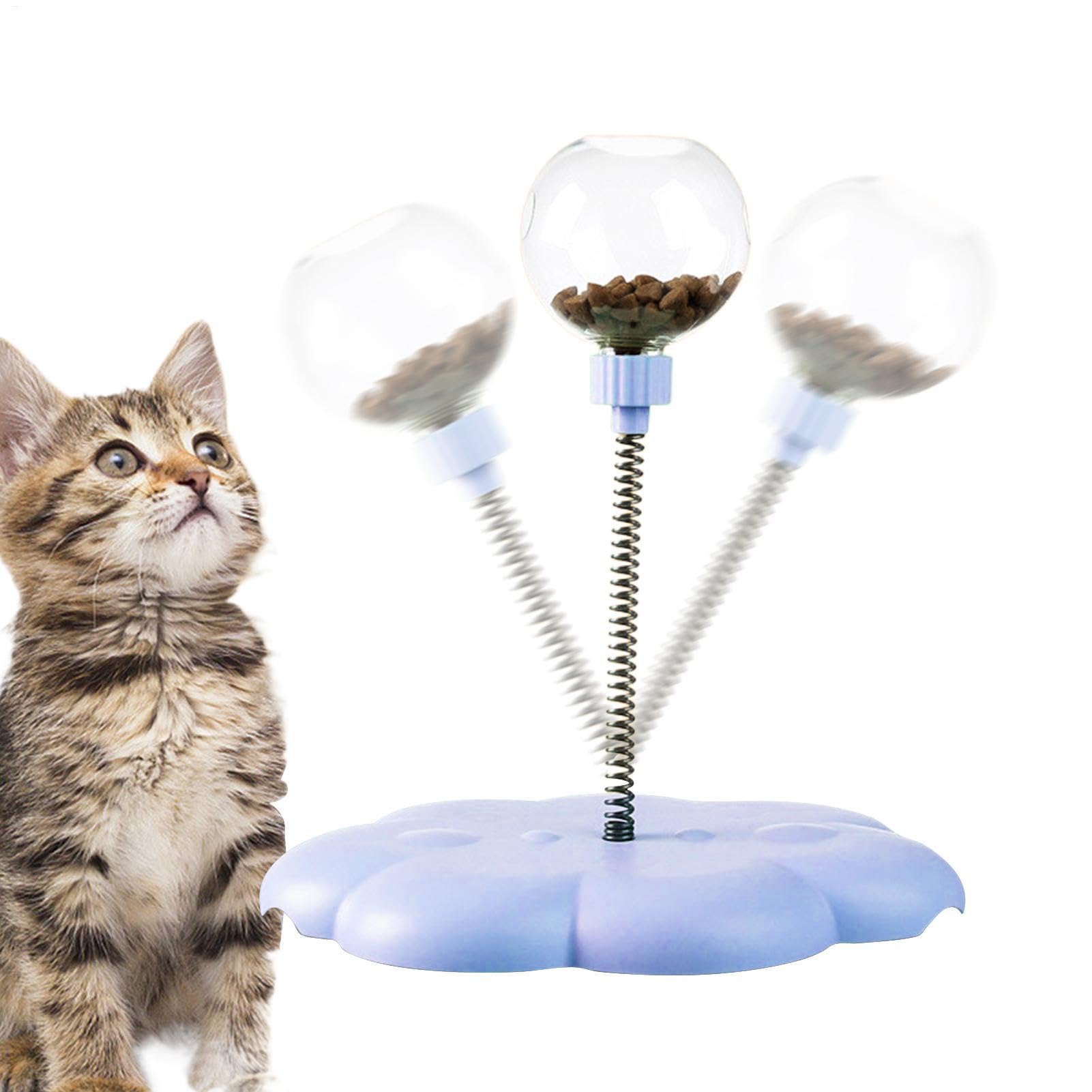 Wobbling Dog Treat Toy,wiggling Treat Toy For Dogs,cat Interactive Dispenser With Spring,Cat Food Dispenser Toys,Snack Ball Dog,leaking Treats Ball Pet Feeder Toy