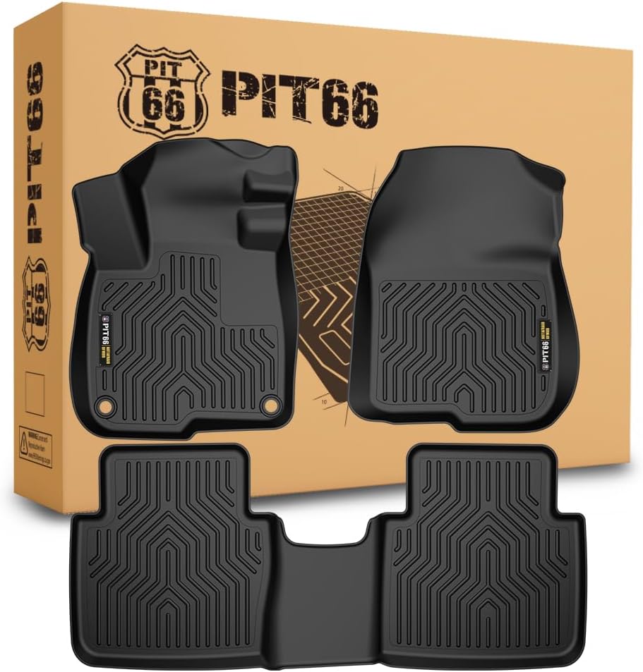 PIT66 Cargo Liner Compatible with 2017-2022 Honda CR-V (Incloud CR-V Hybrid), Heavy Duty TPE 3-Piece Premium, Floor Mats All Weather Cargo Liner