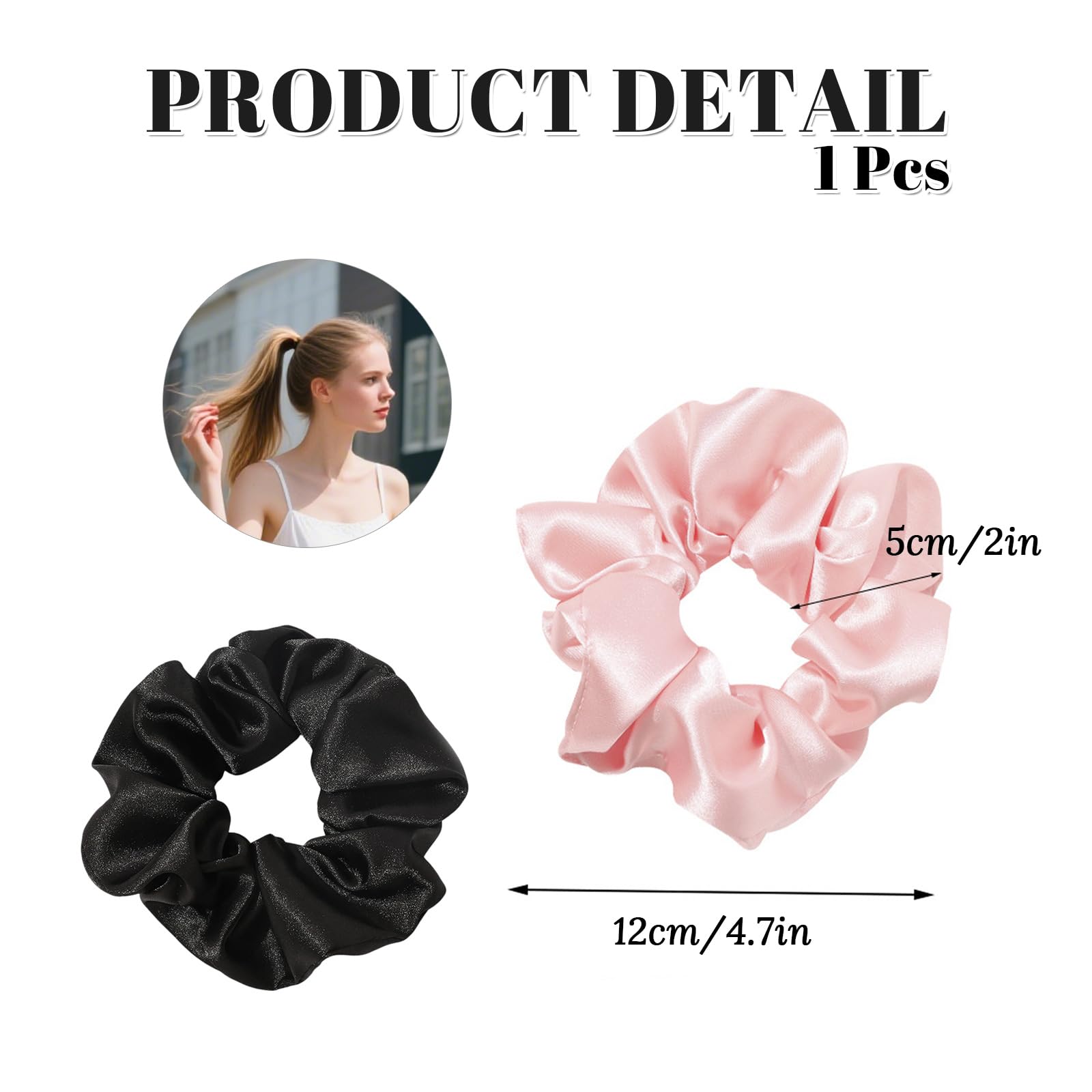 CVNRCLP Silk Scrunchies for Frizz Prevention 100% Mulberry Silk Hair Scrunchies for Prevention of Breakage Elastic Polytail Tail Supports - Image 2