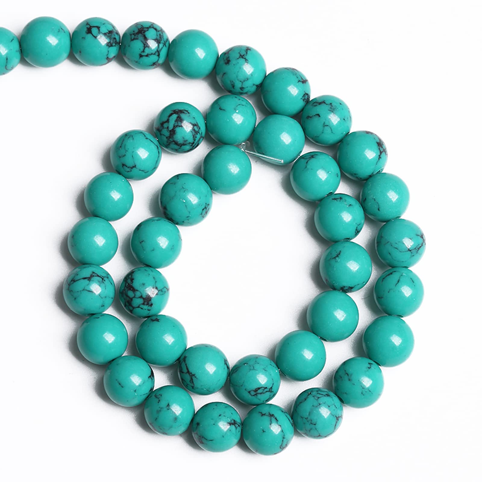 25 Perles De Turquoise Naturelle Percées - Pour Création De Bijoux, DIY, Sans Emballage