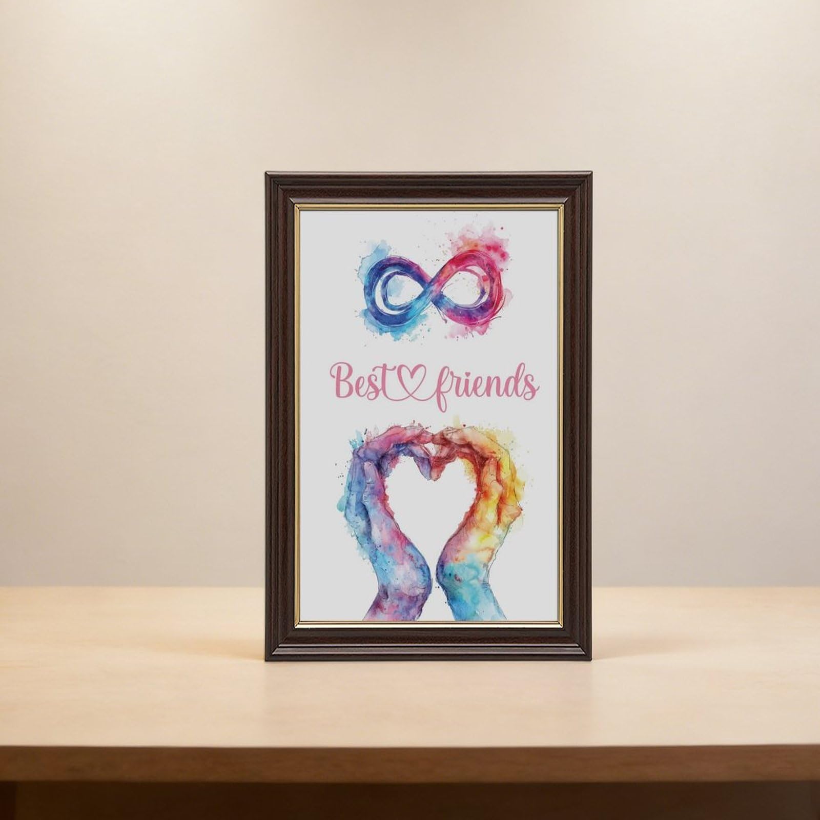Acquerello Cuore Pittura Tema di Amicizia Infinita Tela Poster Camera Da Letto Decorazione Paesaggio Ufficio Camera Decorazione Regalo 61 cm L X 91,4 cm W