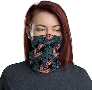 Dark Tropical Flower Breathable Washable Neck Gaiter