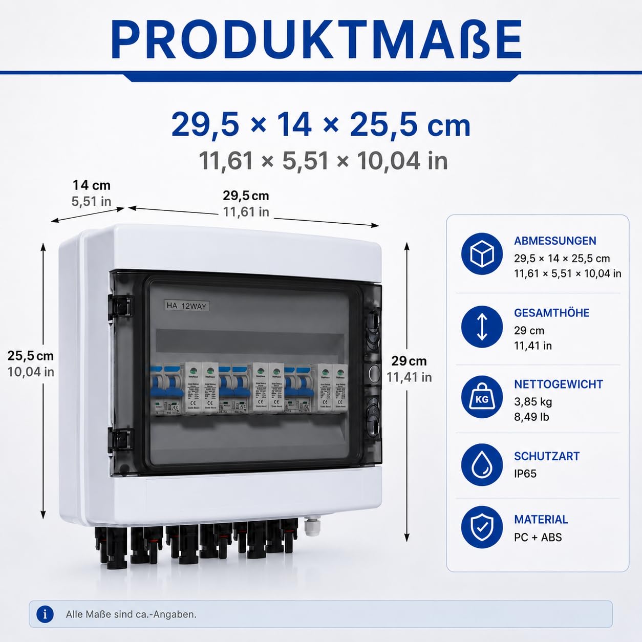 überspannungsschutz PV 3 In 3 Out 1000v DC Solar Combiner Box Leistungsschalter Solar Trennschalter,Für Solarmodule Im Freien, Wohnmobile Und Elektrofahrzeuge