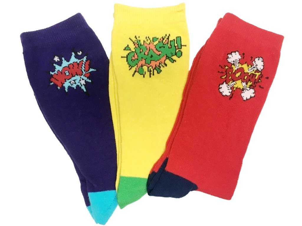 Hduk Mens Socks Men's Assorted 3X Pairs Of Cotton Rich Fun Novelty Comic Cartoon Slogan Socks/Uk 7-11