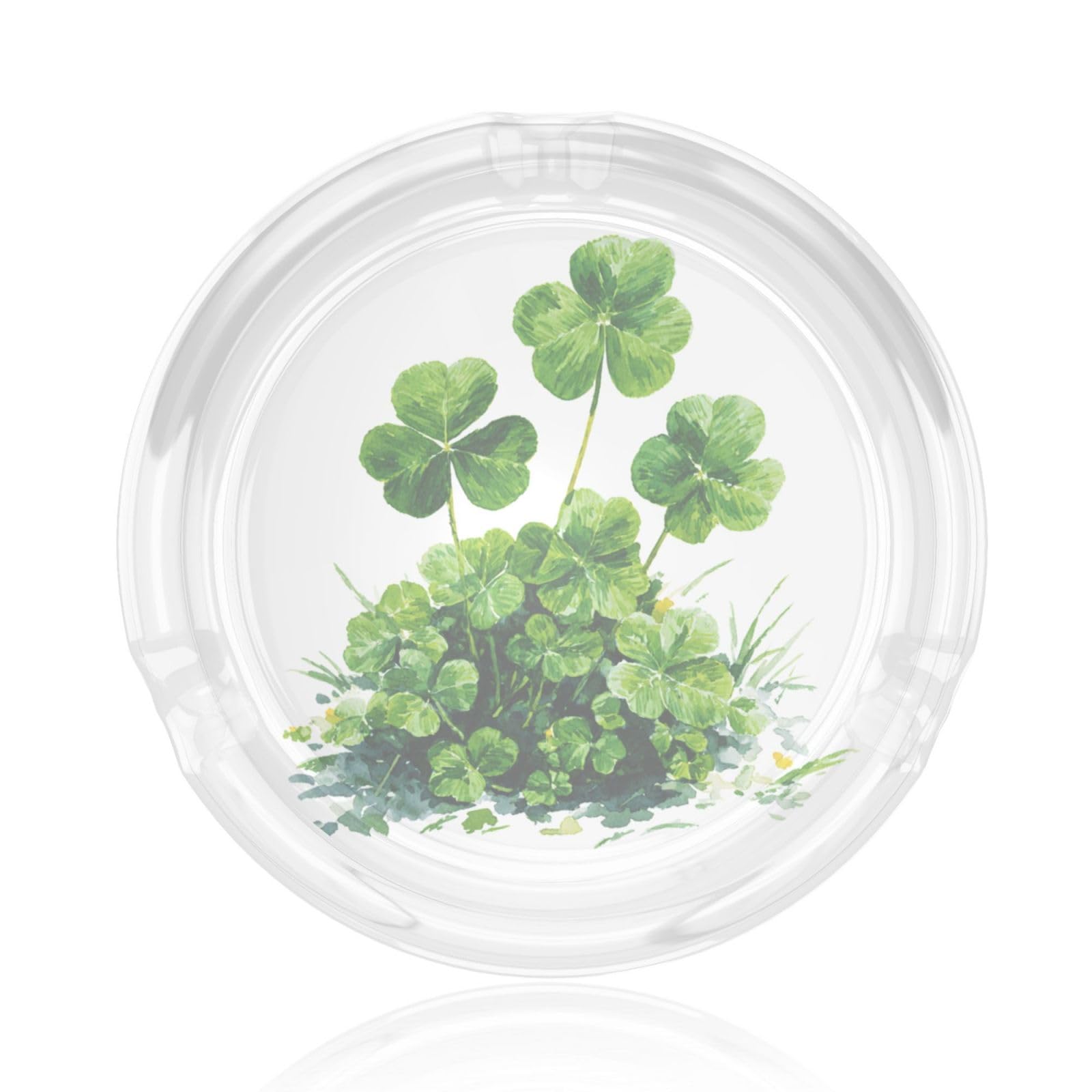 Three Leaf Shamrock Glass Ashtray For Cigarettes Ash Trays Case For Home Office Decor